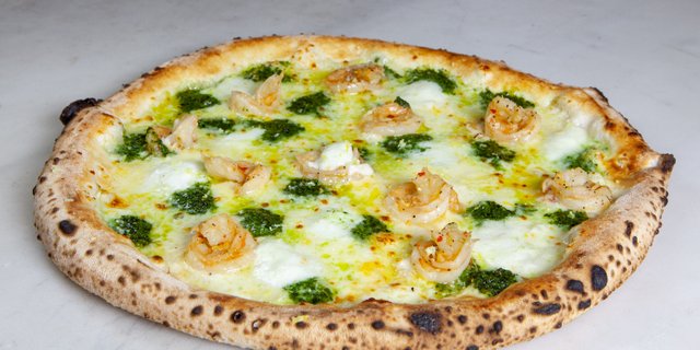 Shrimp Pesto Pizza Pizza