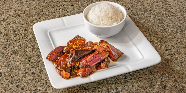 Eggplant w/ Garlic Sauce Rice Boxed Lunch