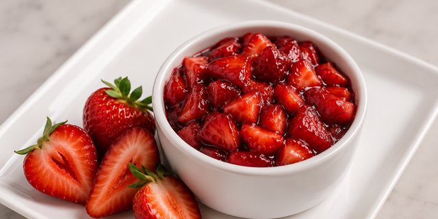 Hand-Cut Strawberries w/ Sweet Glaze
