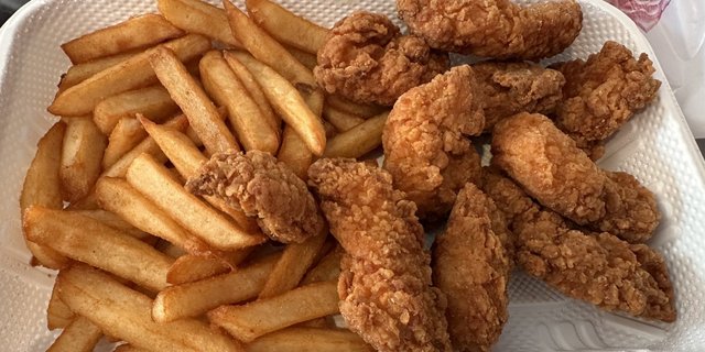 Chicken Nuggets And French Fries Plate