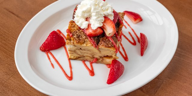 Strawberries & Cream Baked Brioche French Toast