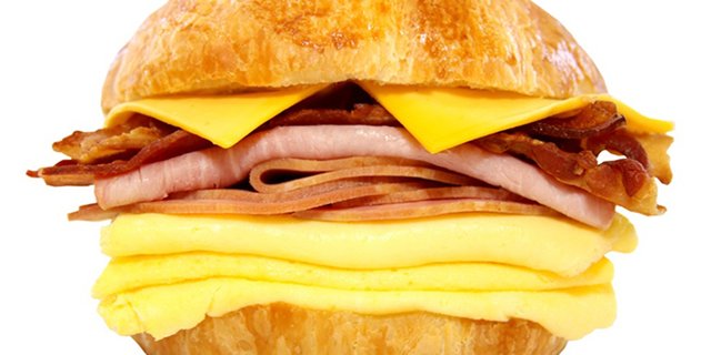 Ham, Bacon, Egg & Cheese Croissant