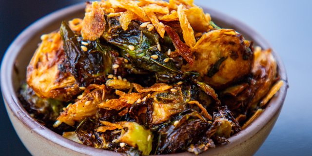 Sichuan Peach Brussels Sprouts