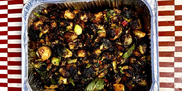 Holy Basil Brussels Stir Fry