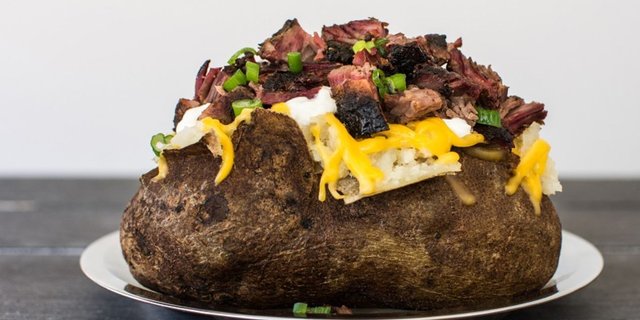 Smokehouse Meat Stuffed Baked Potato
