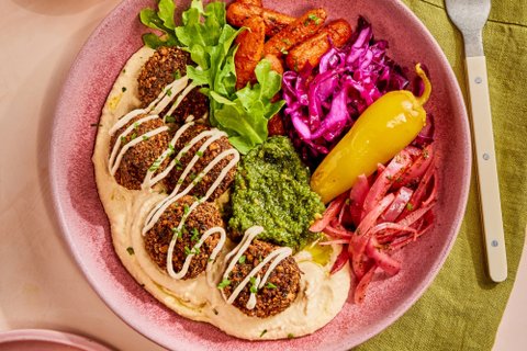 Green Falafel Hummus Plate