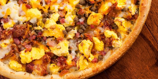 3-Meat Omelet PIzza