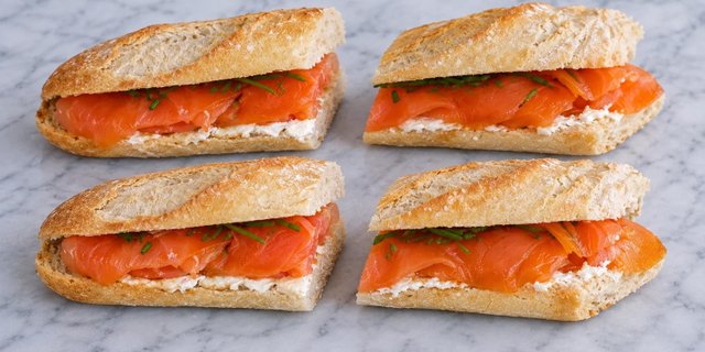 4x Half Smoked Salmon Sandwich