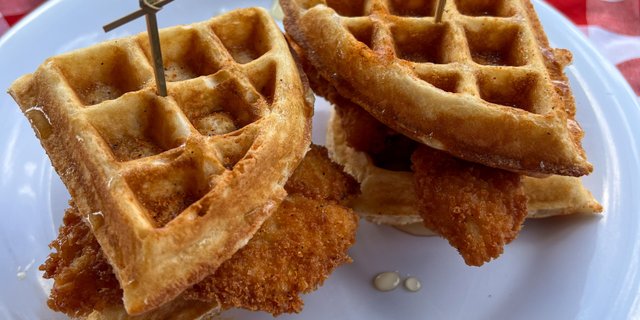 Spicy Chicken Waffle Slider Platter