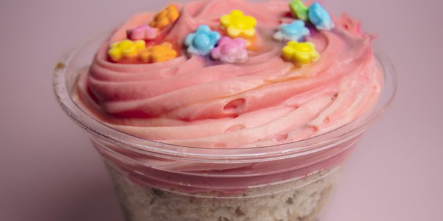 Birthday Cake in a GLASS JAR w/ Handmade Buttercream