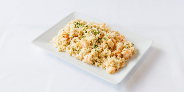 Garlicky Shrimp Risotto