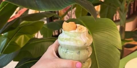 Banana Cream Matcha Latte