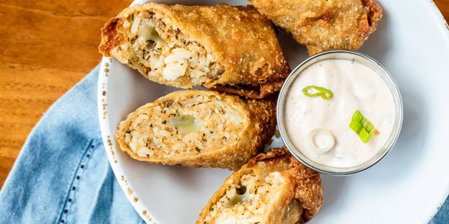 Boudin Egg Rolls