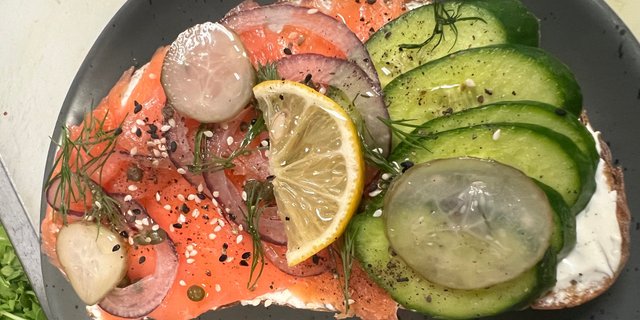 Salmon Cucumber Toast