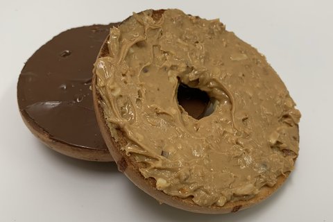 Bagel w/ Nutella & Peanut Butter