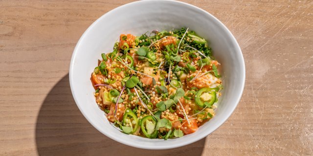 Red Miso Salmon Poke Bowl