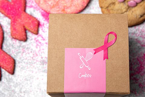 Large Pink October Party Cookie Box