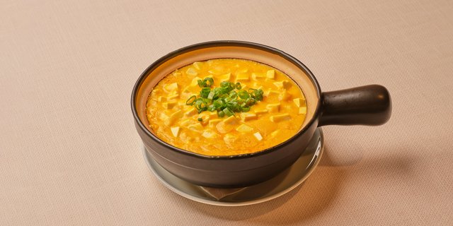 Salted Egg Yolk Tofu in Claypot