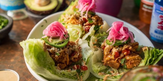 Crispy Brined Chicken Lettuce Cups