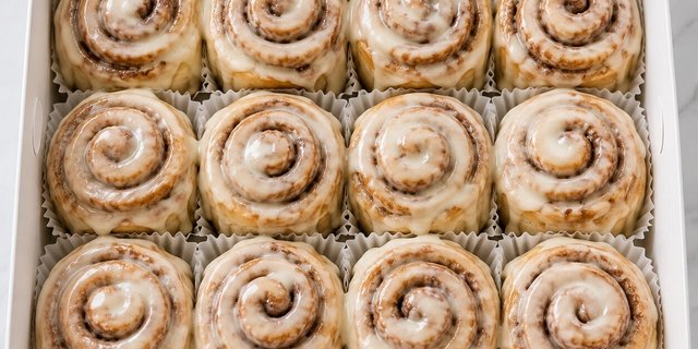 Iced Cinnamon Buns Tray