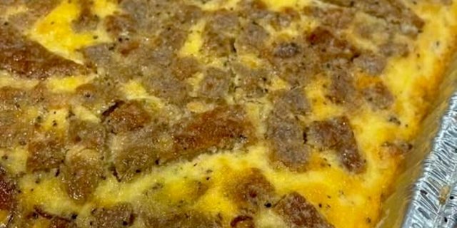 Sausage, Cheddar & Provolone Strata