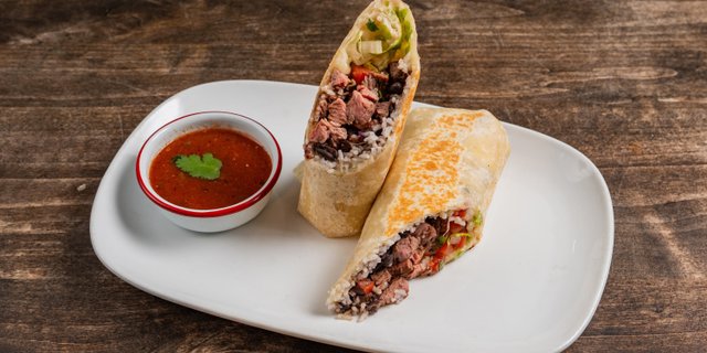 Classic Grilled Carne Asada Burrito Platter