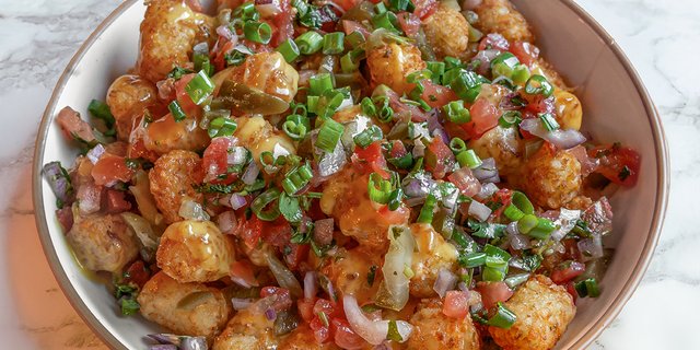 Loaded Beer Cheese Tater Tots