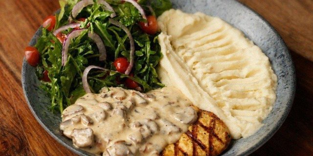 Grilled Breast w/ Mushroom Sauce