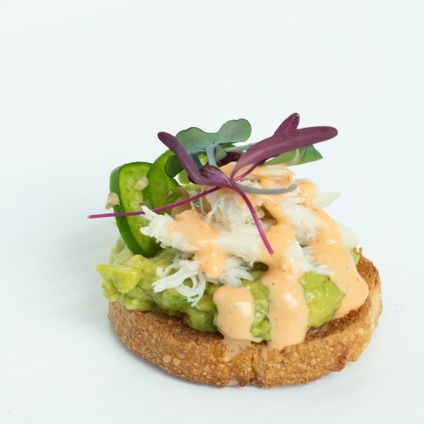 Spicy Crab & Avocado Mini Toasts