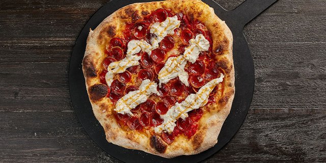 Pepperoni, Burrata & Hot Haney Pizza