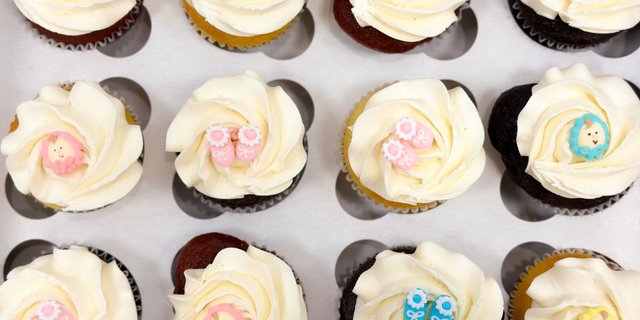 Filled Baby Shower Cupcake Gift Box