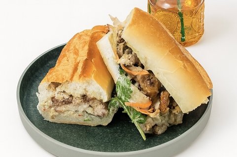 Grilled Pork Belly Bahn Mi Sandwich