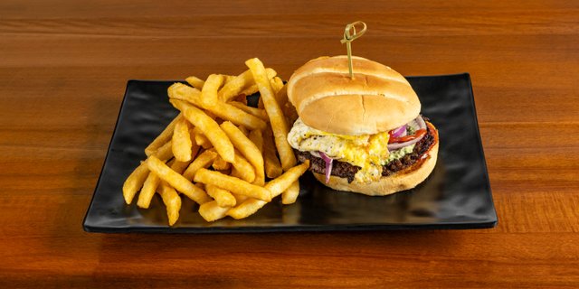 The Burns Road Bun Kabob Burger Combo