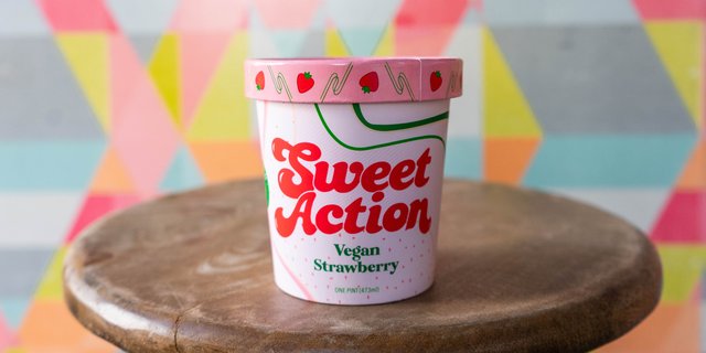 Vegan Strawberry Ice Cream Tub