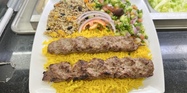 Ground Beef Kabob Plate