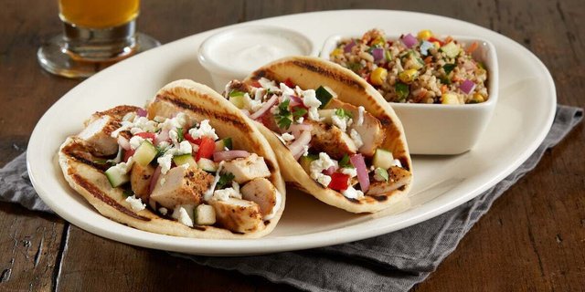 Individually Packaged Enlightened Mediterranean Chicken Pita Tacos