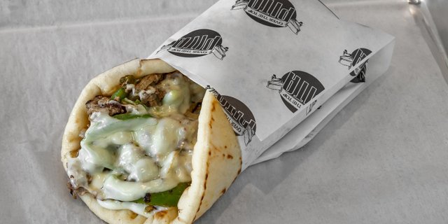Philly Cheesesteak Pita w/ Provolone Cheese
