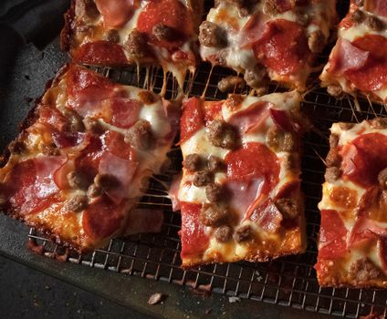 All Meaty Deep Dish Pizza