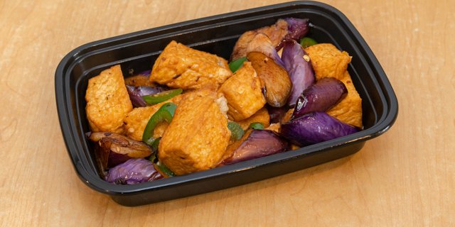 Eggplant Tofu Over Rice