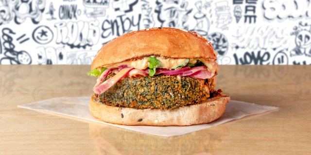 Vegan Falafel Burger Tray