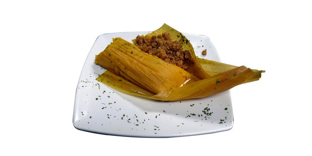 Tamal in Leaf Tray