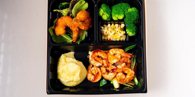 Roasted Shrimp Bento Box