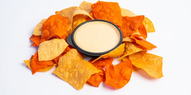 Chips & Warm Plant-Based Cauliflower Queso