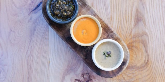 Guacamole, Tostadas & Trio of Salsas