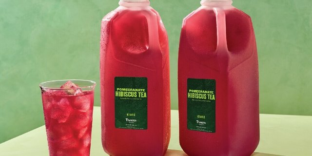 Pomegranate Hibiscus Tea - Naturally Flavored Herbal Tea - Two Half Gallons