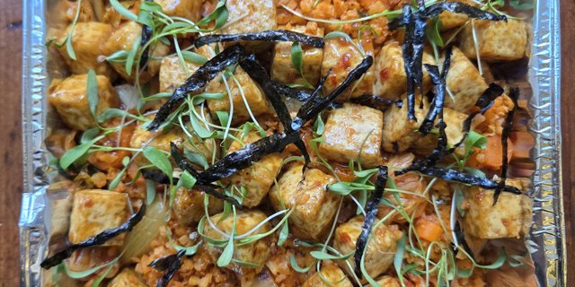 Stir Fried Kimchi Cauliflower Rice