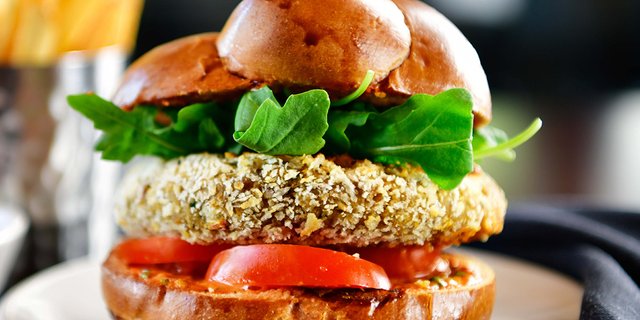 Crispy Chickpea & Eggplant Burger