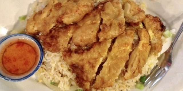 Fried Chicken Over Fried Rice