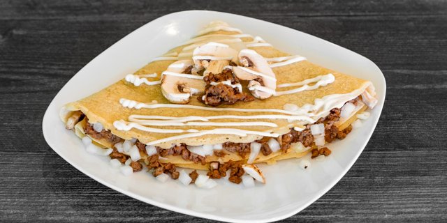 Vegan Cheese Steak Crepe