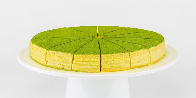 Half Height Green Tea Mille Crêpes